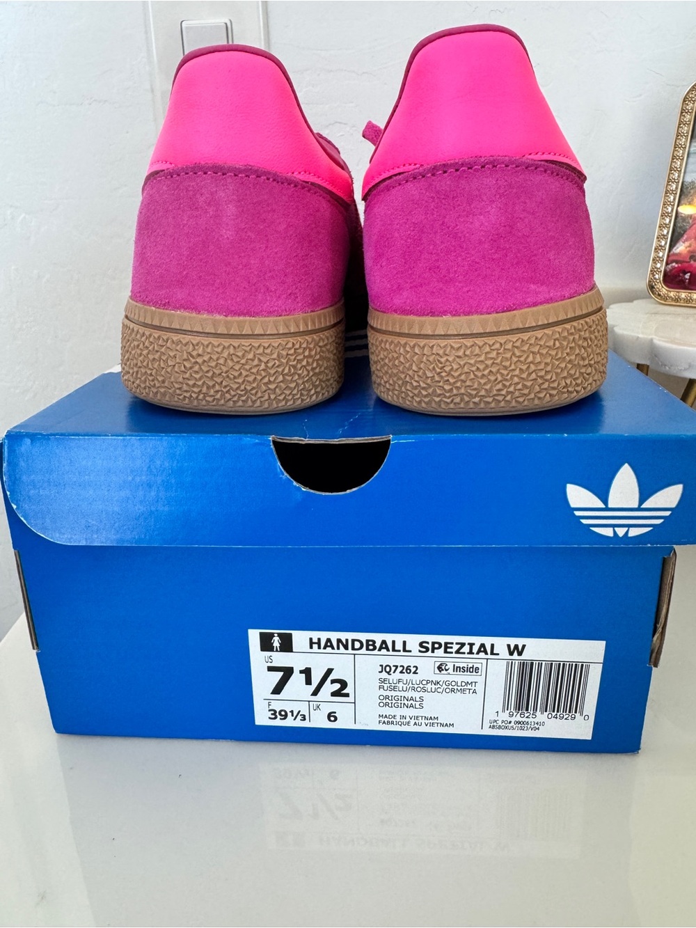 adidas Spezial Suede Sneakers in Magenta and Hot Pink with Gum Sole - Picture 5 of 5
